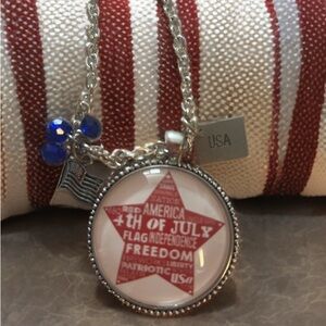 Plunder Red & Blue 4th of July Star Pendant Necklace